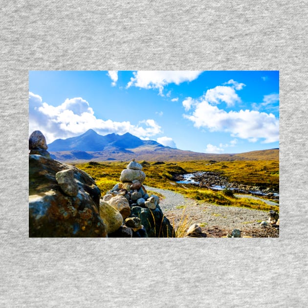 Stone cairn with Cuillins by RosNapier